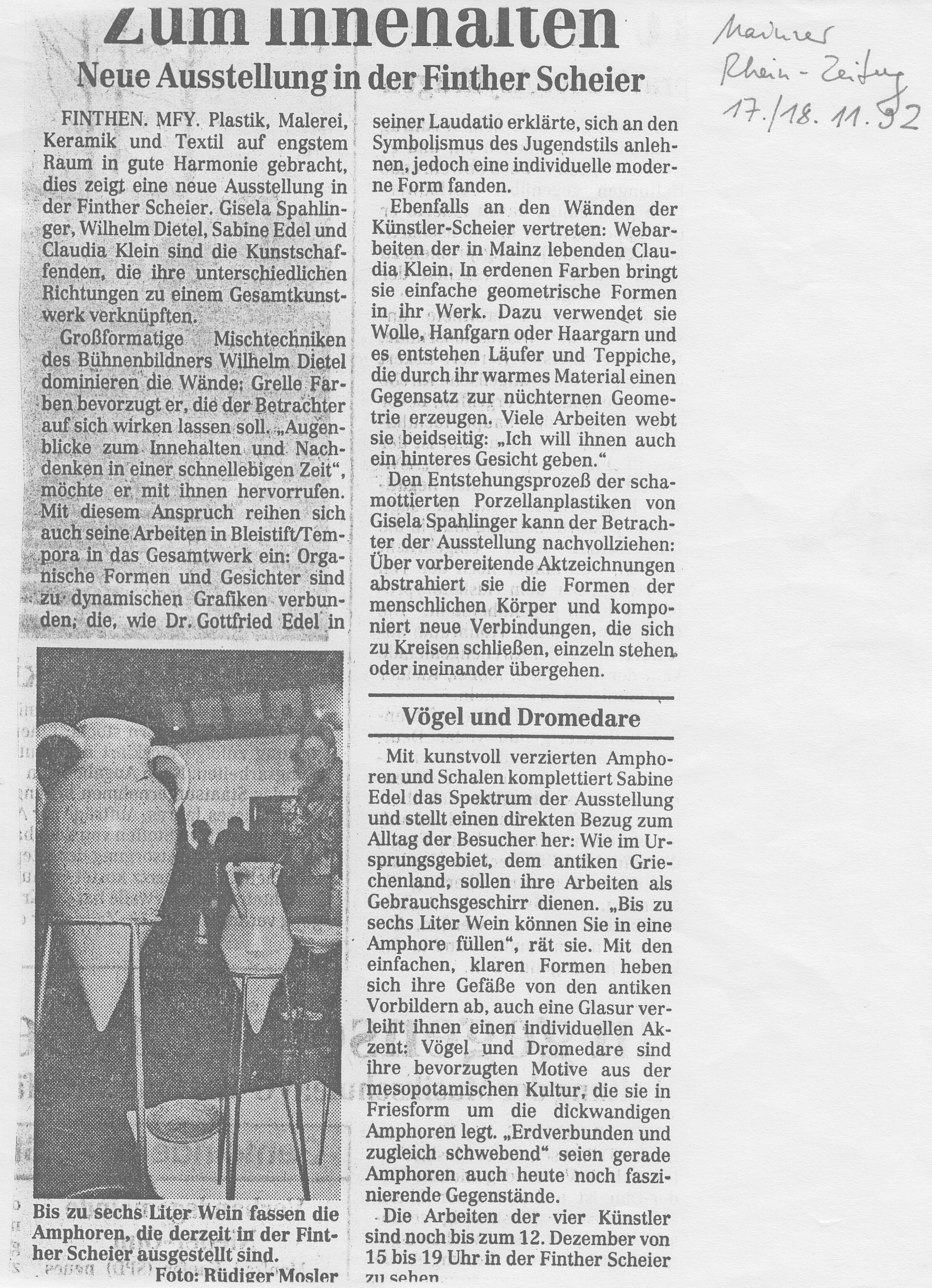 Artikel Zum Innehalten 1992