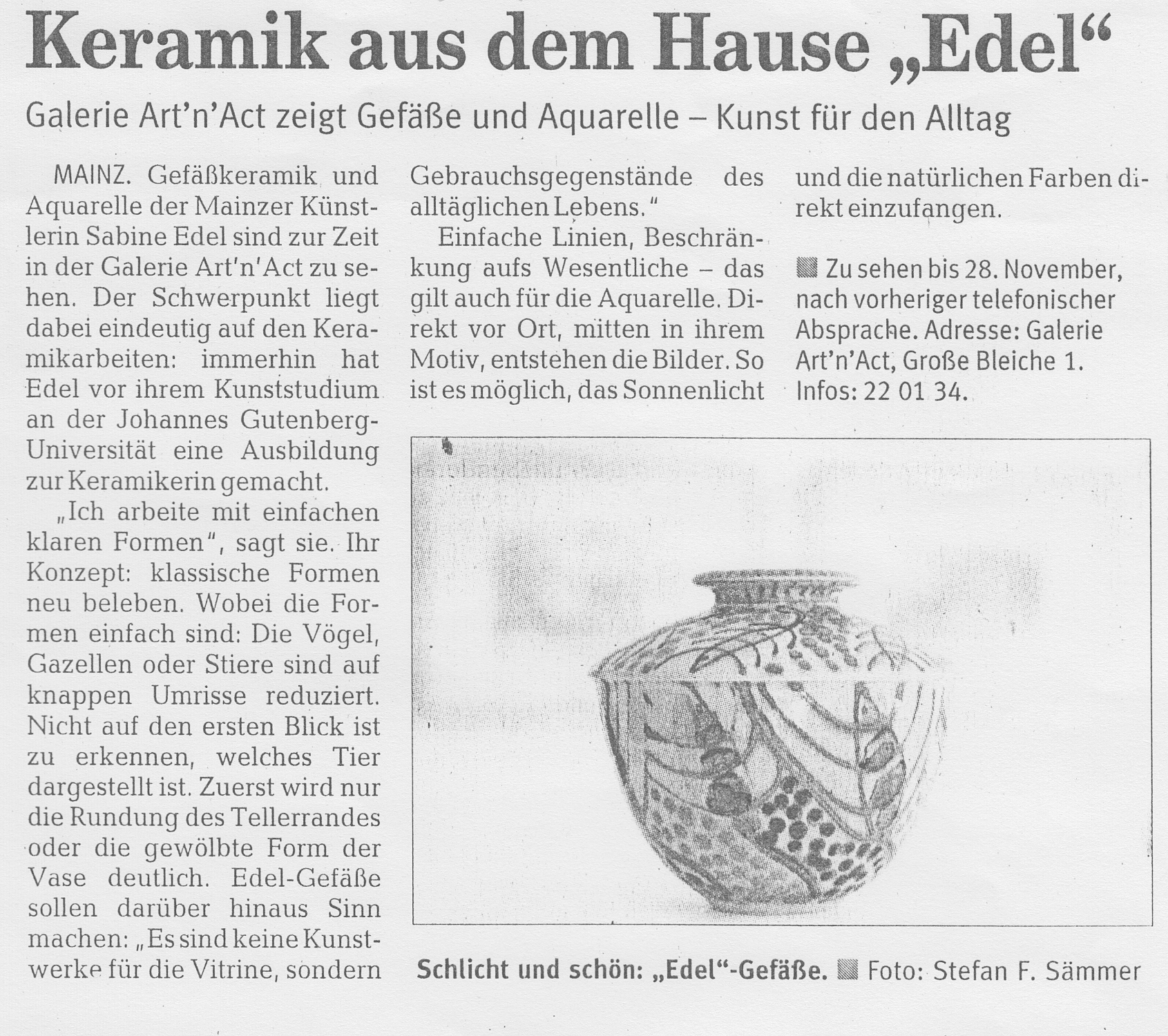Artikel Keramik aus dem Hause Edel